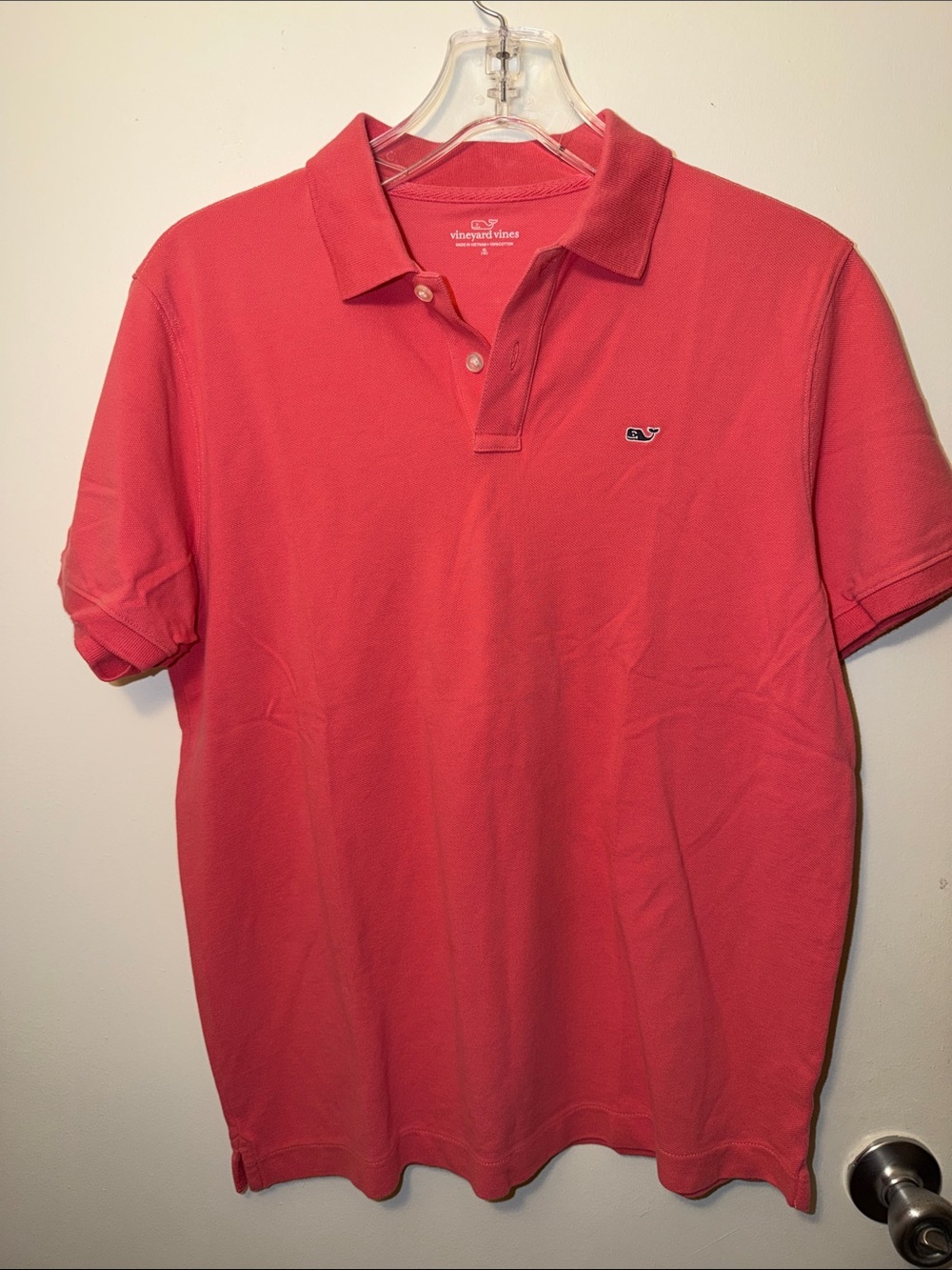 Vineyard Vines Men's Polo in Coral Red